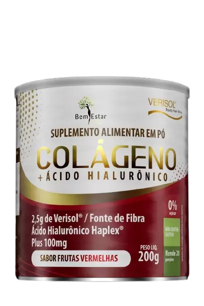 COLAGENO EM PO COM VERISOL ´SABOR FRUTAS VERMELHAS (COM ÁCIDO HIALURÔNICO)